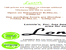 Tablet Screenshot of lonniesinc.com
